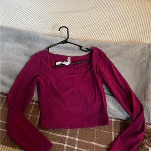 CRZ Yoga Square Neck Long Sleeve • Hibiscus